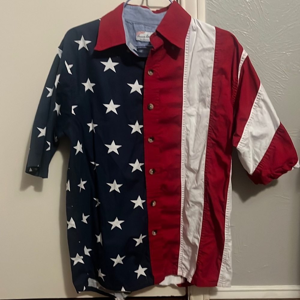 Button up USA flag shirt